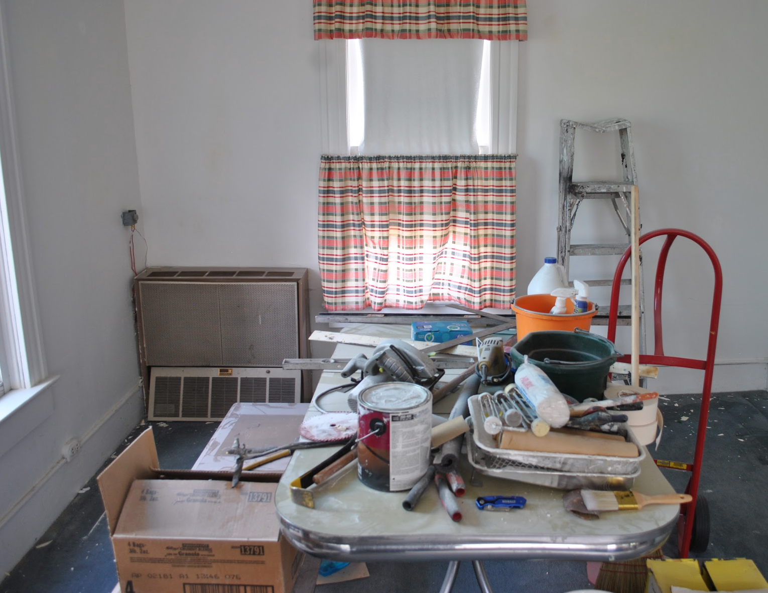 <p>Preparing for repairs and renovation work in the Basin house (Harley Robertson/The Monitor). </p>